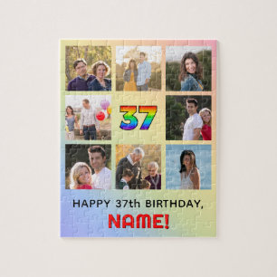 Puzzle 37e anniversaire : Arc-en-ciel amusant #, Nom pers
