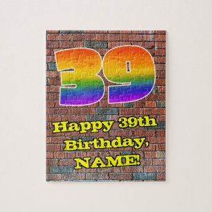 Puzzle 39e anniversaire : Arc-en-ciel amusant inspiré par