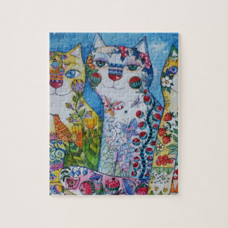 Puzzle 3 chats heureux