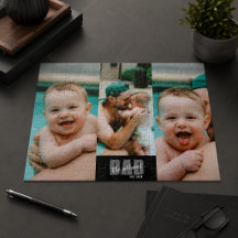 3 Photo Papa le Plus Cool Ét. Année personnalisée 