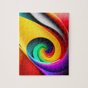 Puzzle 3D Abstraite spirale géométrique colorée