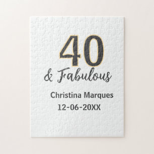 Puzzle 40 & merveilleux gris jaune calligraphie d'anniver