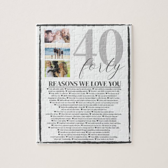 Puzzle 40 Raisons pour lesquelles nous vous aimons Cadeau (Vertical)