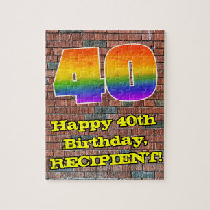 Puzzle 40e anniversaire : Arc-en-ciel amusant inspiré par