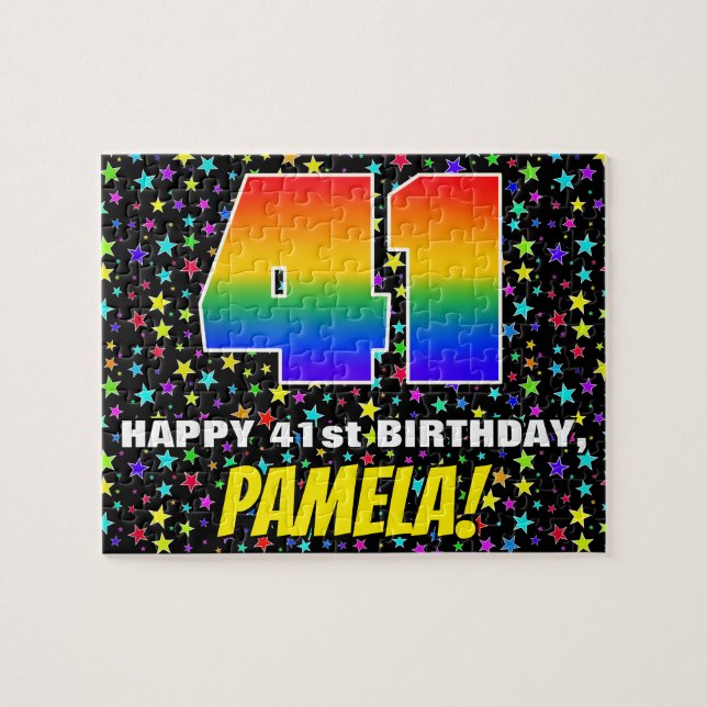 Puzzle 41e anniversaire — Amusant, Motif de terrain étoil (Horizontal)
