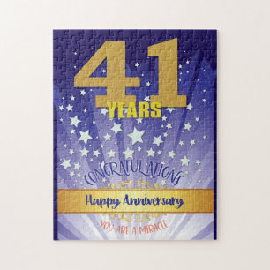Puzzle 41e anniversaire de rétablissement chiffre gras