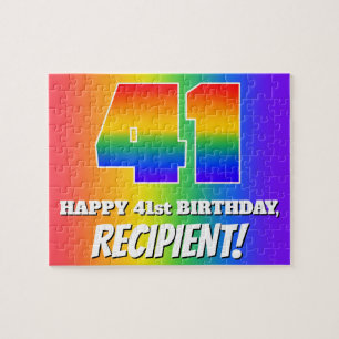 Puzzle 41e anniversaire — Motif Rainbow multicolore "41"
