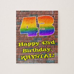 Puzzle 43e anniversaire : Arc-en-ciel amusant inspiré par