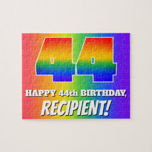 Puzzle 44e anniversaire — Motif Rainbow multicolore "44"