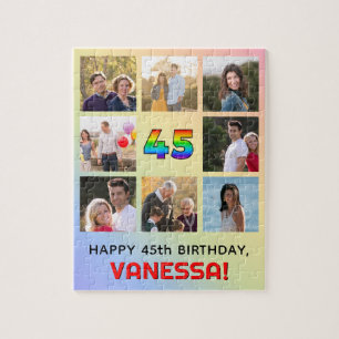 Puzzle 45e anniversaire : Arc-en-ciel amusant #, Nom pers