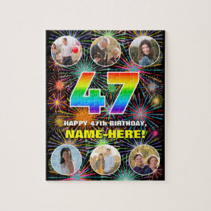 Puzzle 47e anniversaire : Arc en ciel amusant #, Nom pers
