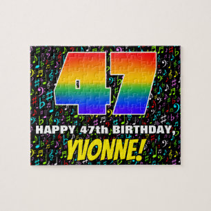 Puzzle 47e Anniversaire — Symboles musicaux amusants et c