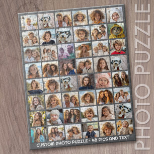 Puzzle 48 Collage de photos - 8 rangées 6 colonnes - Text