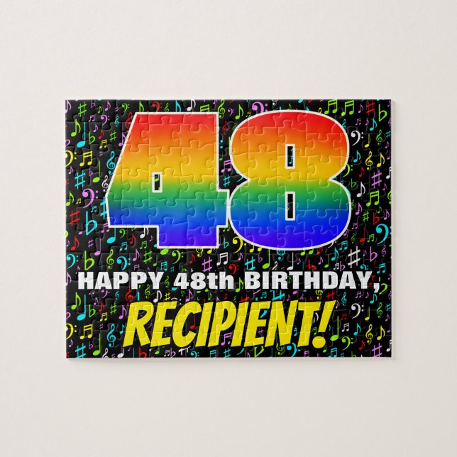 Puzzle 48e anniversaire — Symboles de musique amusants et (Horizontal)