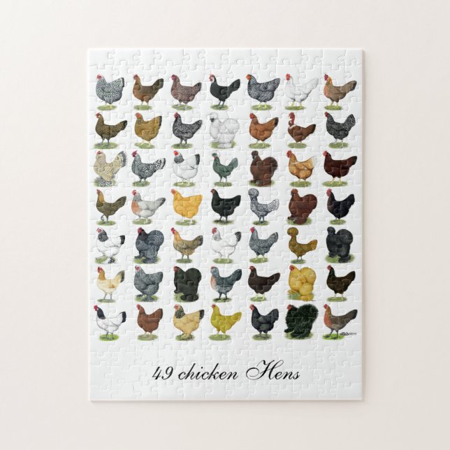 Puzzle 49 poules de poulet (Vertical)