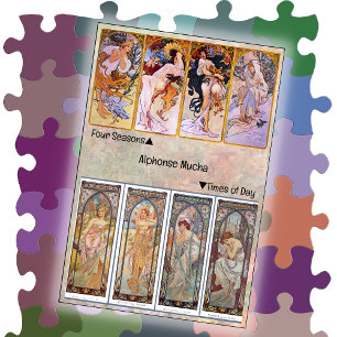 PUZZLE - 4 Saisons / Moments de la journée - Mucha
