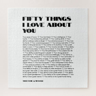 Puzzle 50 choses que nous aimons de vous Saint Valentin C