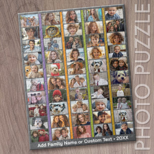 Puzzle 50 Collage de photos - Texte personnalisé - Bandes