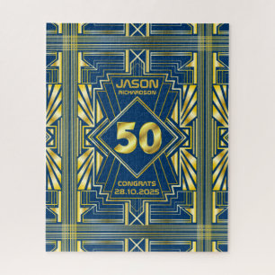 Puzzle 50e anniversaire Art Déco Gold Blue Great Gatsby