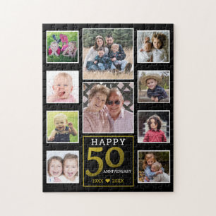 Puzzle 50th Golden Wedding Anniversary 10 Photo Collage