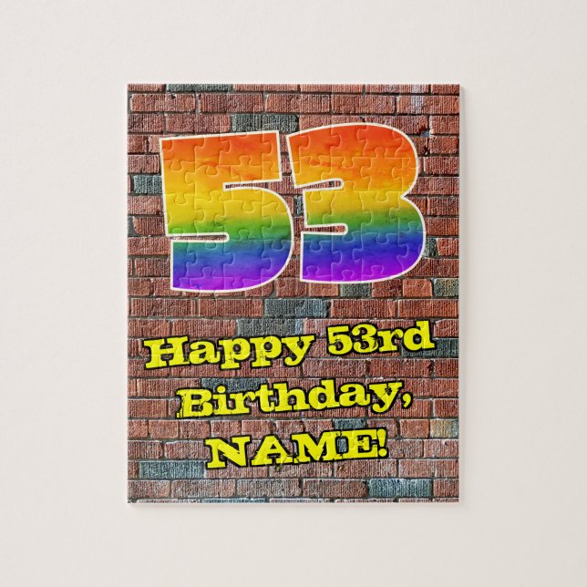 Puzzle 53e anniversaire : Arc-en-ciel amusant inspiré par (Vertical)