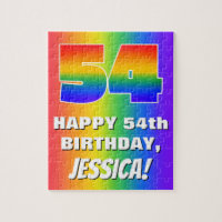 54e anniversaire : coloré, amusant Motif arc-en-ci