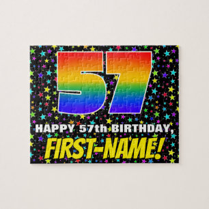 Puzzle 57e anniversaire — Amusant, Motif de terrain étoil