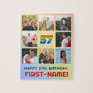 Puzzle 57e anniversaire : Arc-en-ciel amusant #, Nom pers