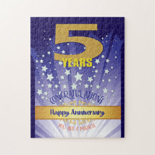 Puzzle 5 ans de récupération Anniversaire Numéro gras
