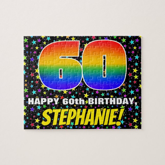 Puzzle 60e anniversaire — Amusant, Motif de terrain étoil (Horizontal)