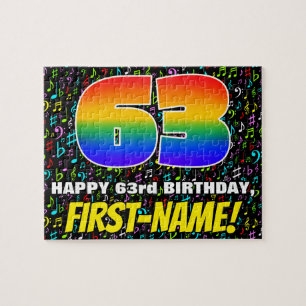 Puzzle 63e Anniversaire — Symboles musicaux amusants et c