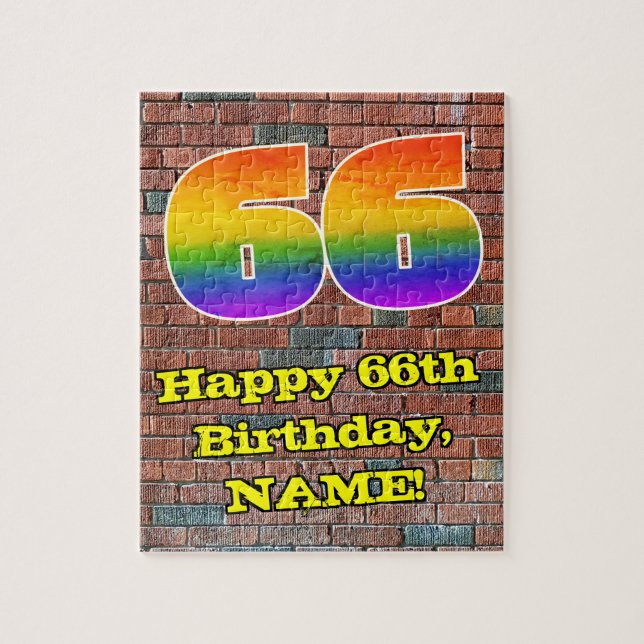 Puzzle 66e anniversaire : Arc-en-ciel amusant inspiré par (Vertical)
