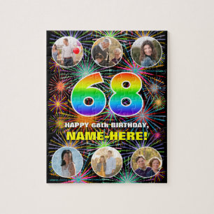 Puzzle 68e anniversaire : Arc en ciel amusant #, Nom pers