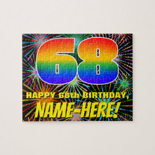 Puzzle 68e anniversaire : Feu d'artifice festif amusant e