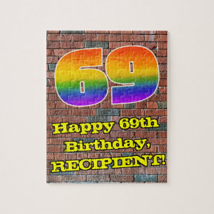 Puzzle 69e anniversaire : Arc-en-ciel amusant inspiré par