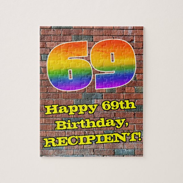 Puzzle 69e anniversaire : Arc-en-ciel amusant inspiré par (Vertical)