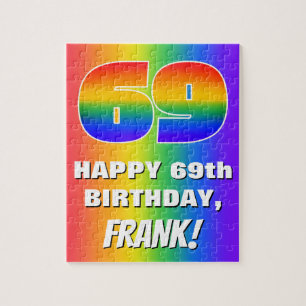 Puzzle 69e anniversaire : coloré, amusant Motif arc-en-ci