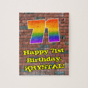 Puzzle 71e anniversaire : Arc-en-ciel amusant inspiré par