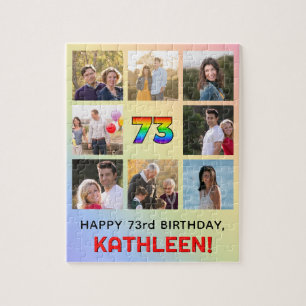 Puzzle 73e anniversaire : Arc-en-ciel amusant #, Nom pers