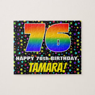 Puzzle 76e anniversaire — Amusant, Motif de terrain étoil