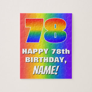 Puzzle 78e anniversaire : coloré, amusant Motif arc-en-ci