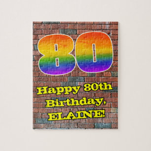 Puzzle 80e anniversaire : Arc-en-ciel amusant inspiré par
