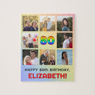 Puzzle 80e anniversaire : Arc en ciel amusant #, Nom pers