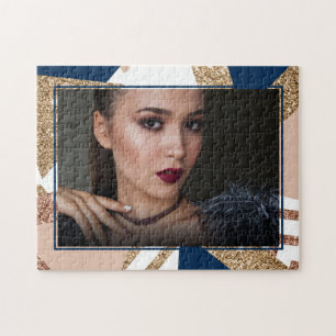 Puzzle 80s Abstrait tendance   Marine Rose Gold Grad Phot