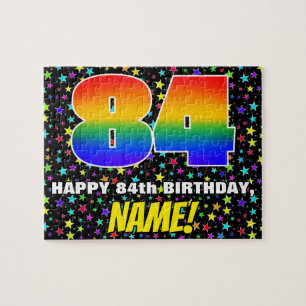 Puzzle 84e anniversaire — Amusant, Motif de terrain étoil