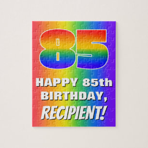 Puzzle 85e anniversaire : Coloré, amusant Motif arc-en-c
