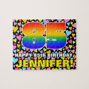 Puzzle 85e anniversaire — Formes de cœur amusantes et aff