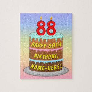 Puzzle 88e anniversaire : Fun Cake and Candles + Nom pers