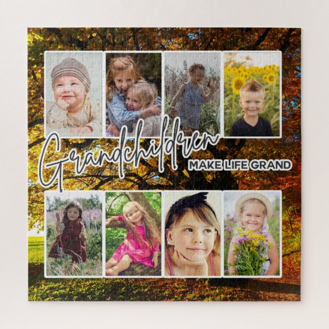 Puzzle 8 Photo "Les petits-enfants font la vie grand" (Vertical)