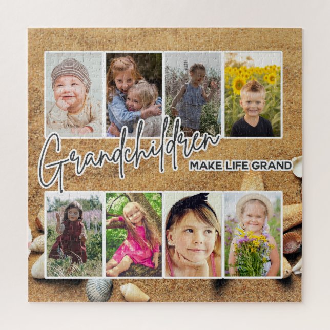 Puzzle 8 Photo "Les petits-enfants font la vie grand" (Vertical)